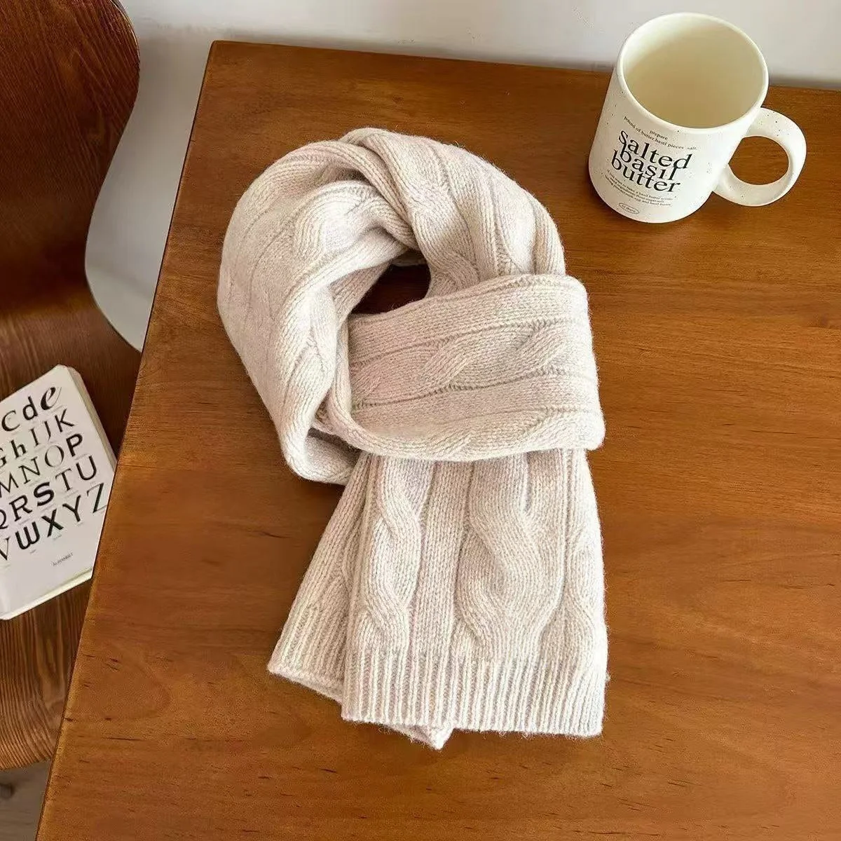 T588-890  Men's and women's winter cold resistant and warm knitted scarf - Image 7