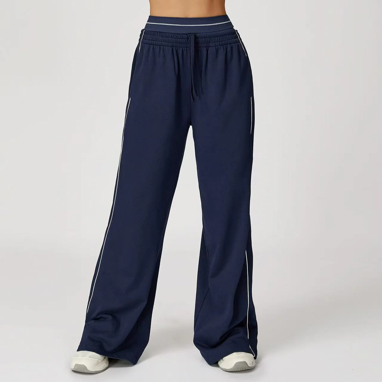 T588-901 High waisted straight leg sweatpants for outdoor casual wear - Image 5