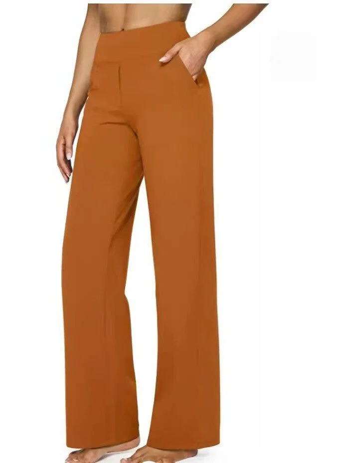 T588-903 Women's wide leg pants with pockets, casual straight leg pants - Image 11