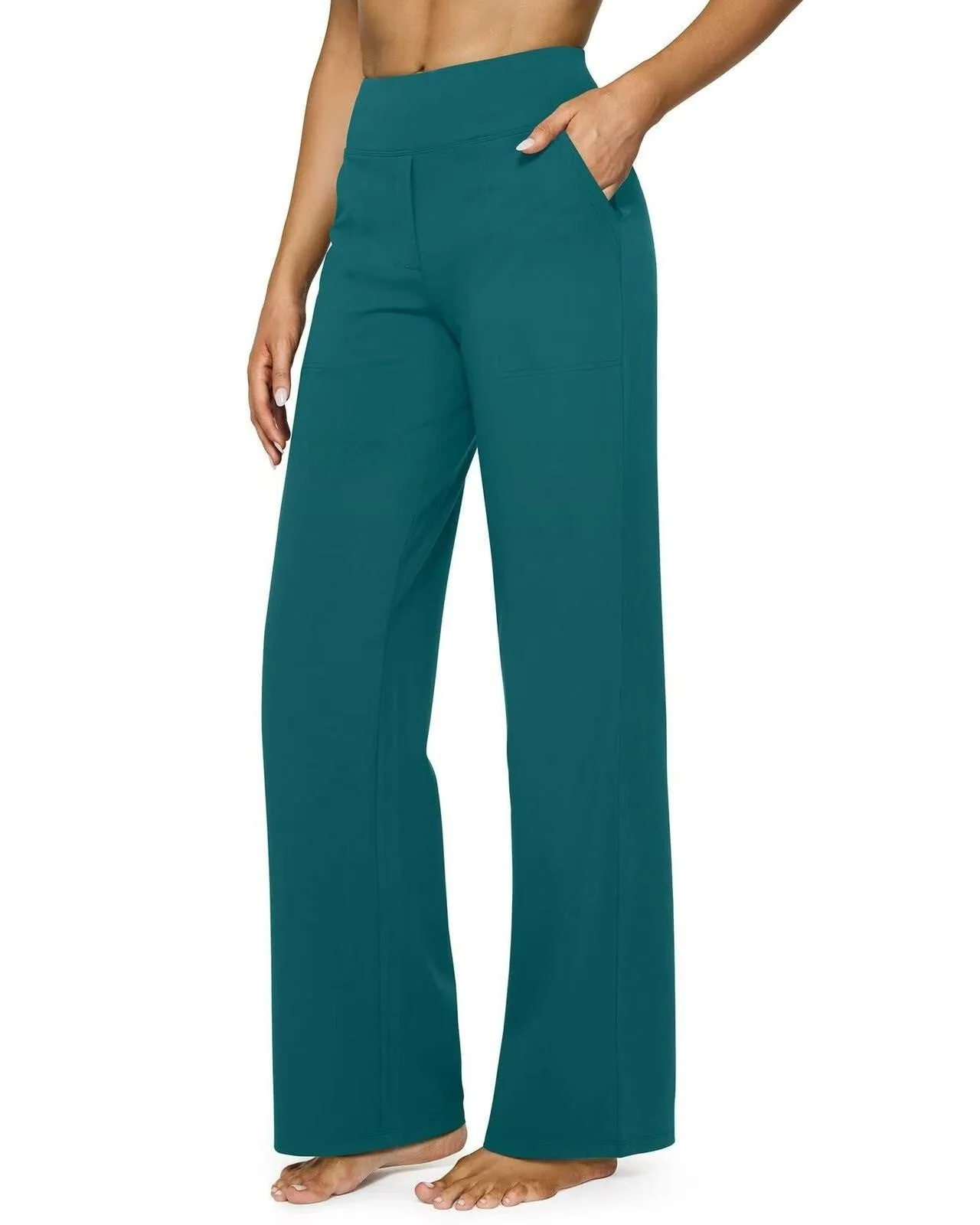 T588-903 Women's wide leg pants with pockets, casual straight leg pants - Image 12