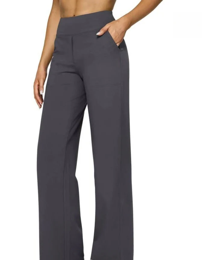 T588-903 Women's wide leg pants with pockets, casual straight leg pants - Image 13