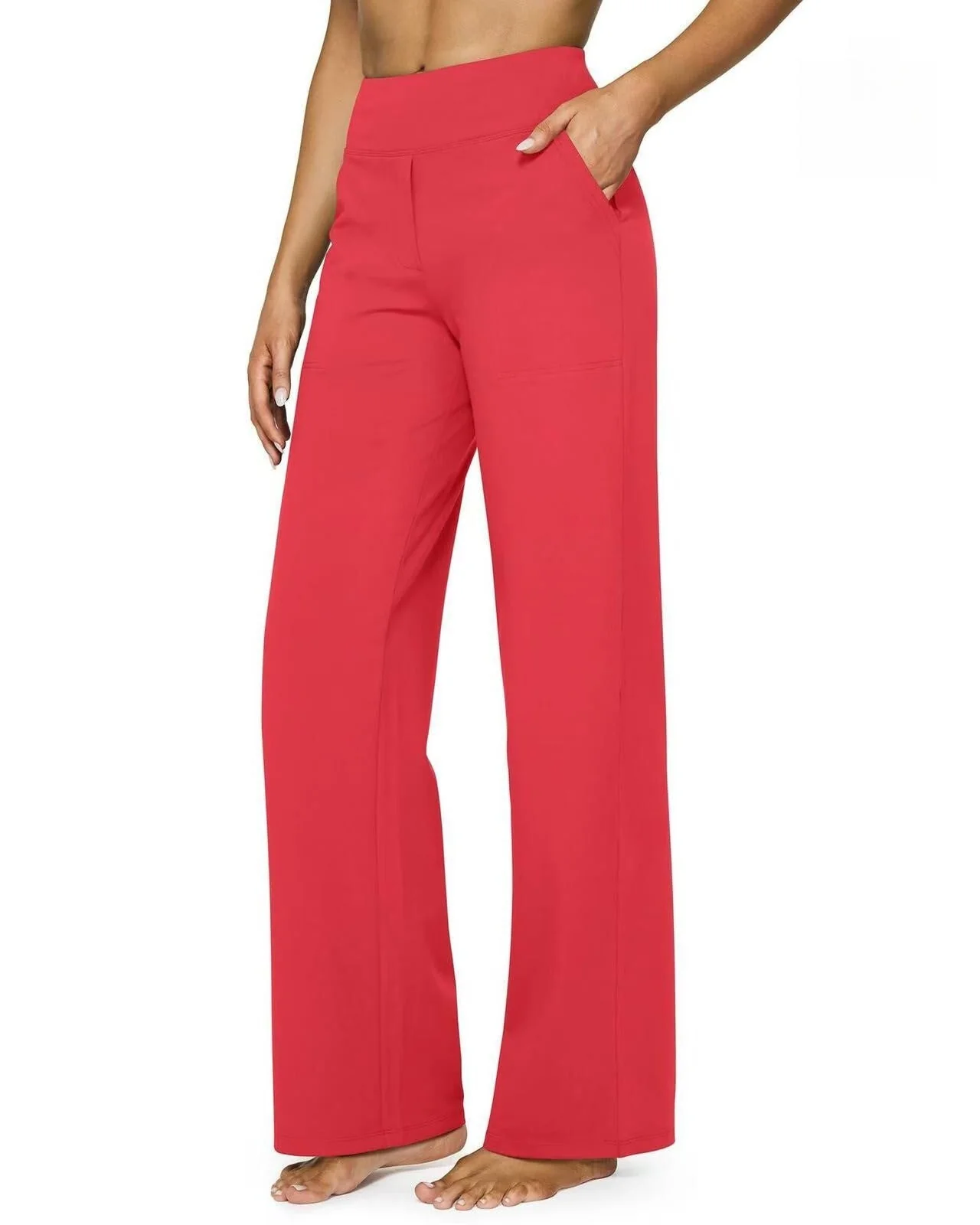 T588-903 Women's wide leg pants with pockets, casual straight leg pants - Image 15