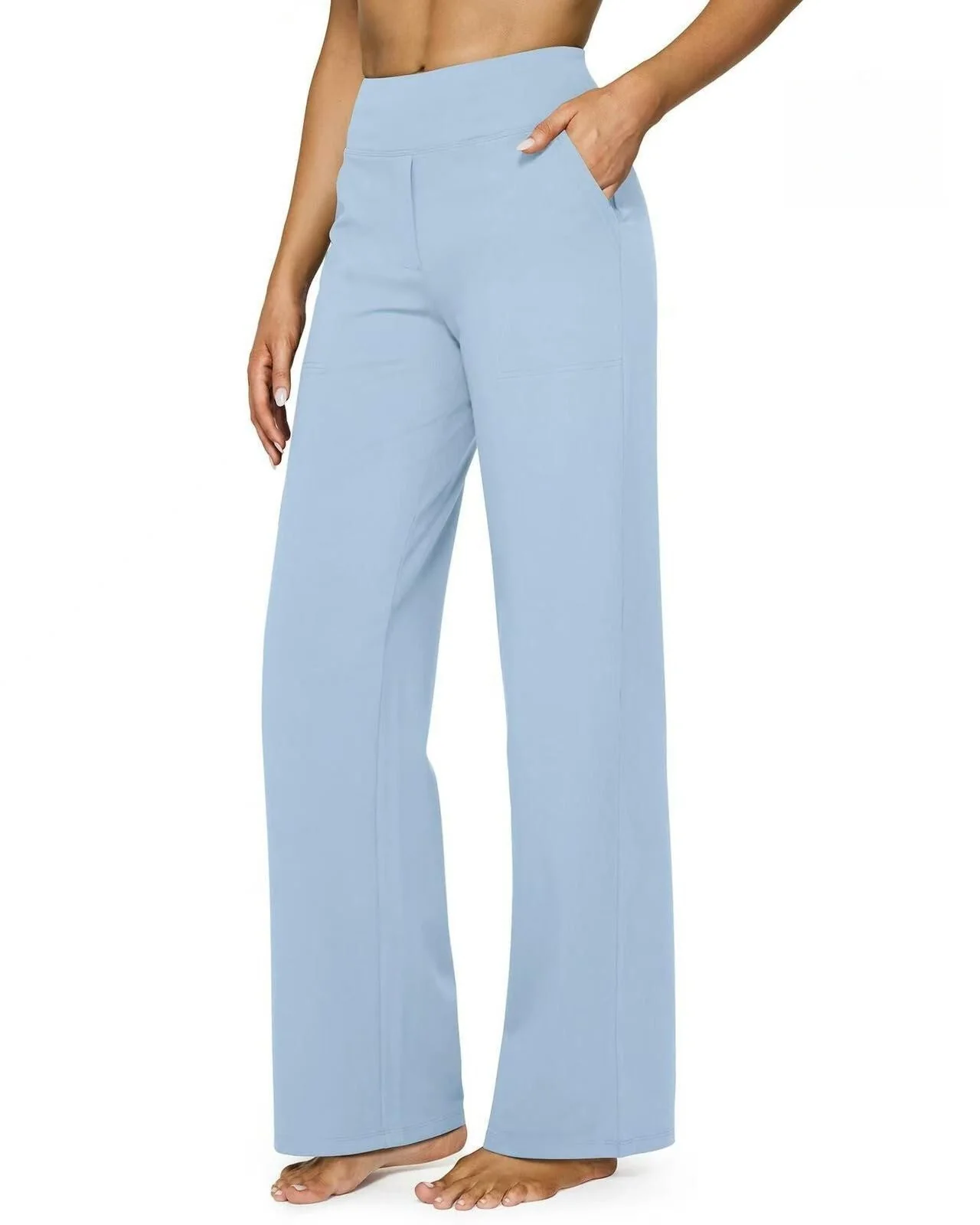 T588-903 Women's wide leg pants with pockets, casual straight leg pants - Image 7