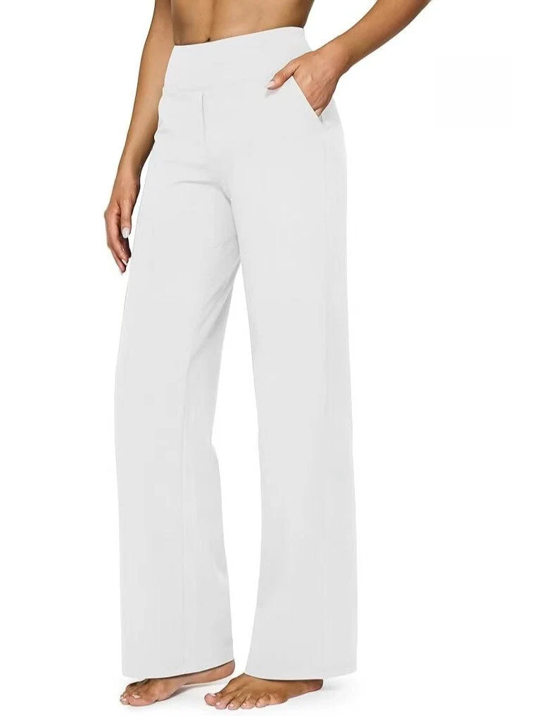 T588-903 Women's wide leg pants with pockets, casual straight leg pants - Image 8