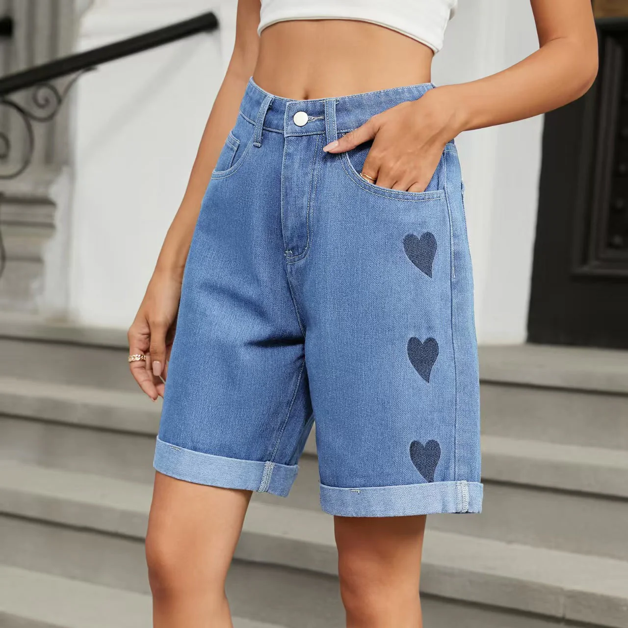 T588-920 Women's summer denim shorts - Image 5