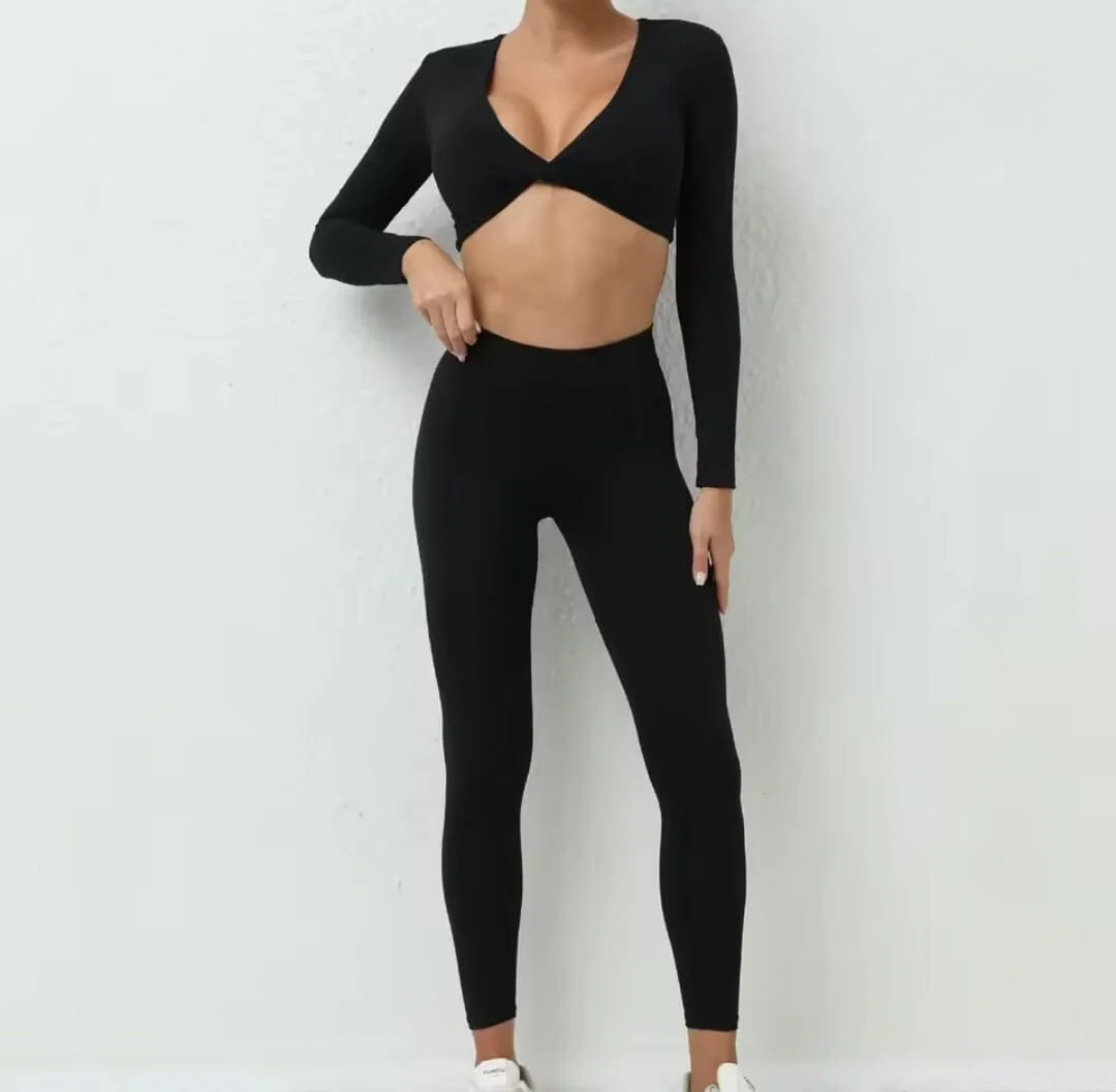 T588-921  Fitness new quick drying women's suit - Image 3