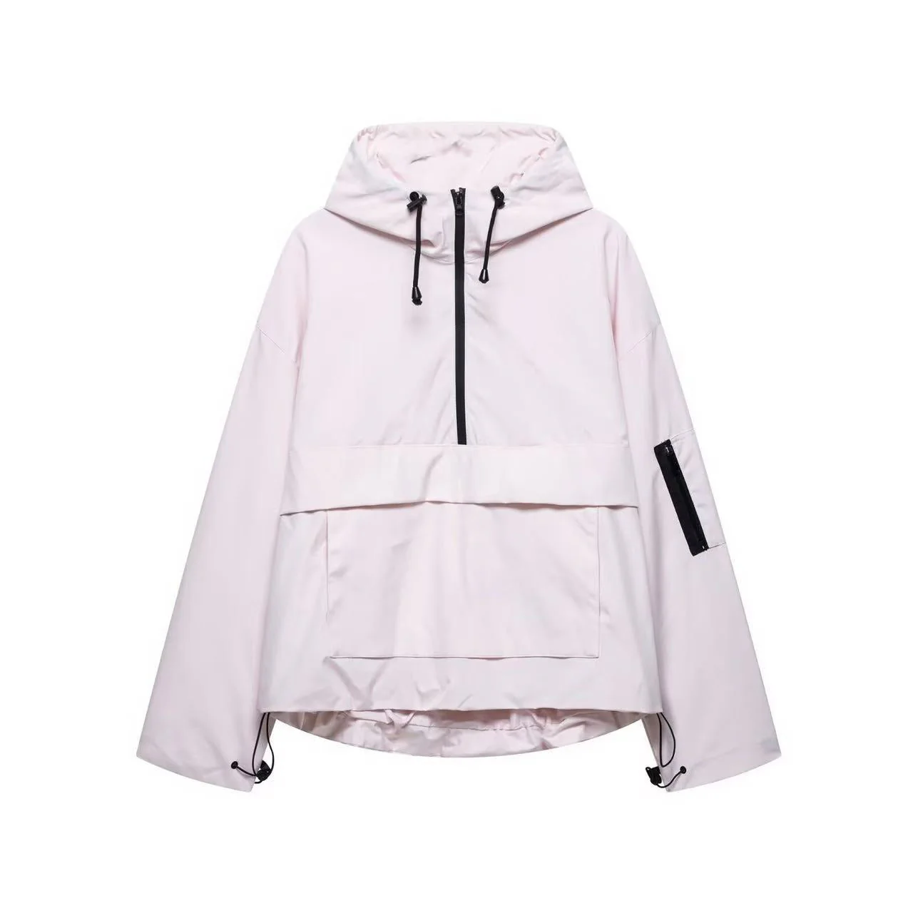 T588-928  Casual sports style semi zipper assault jacket hoodie hooded
