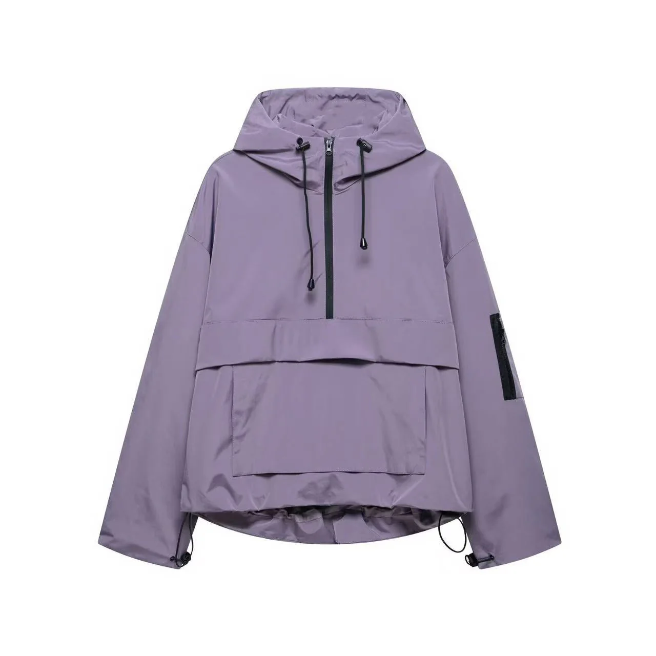 T588-928  Casual sports style semi zipper assault jacket hoodie hooded - Image 3