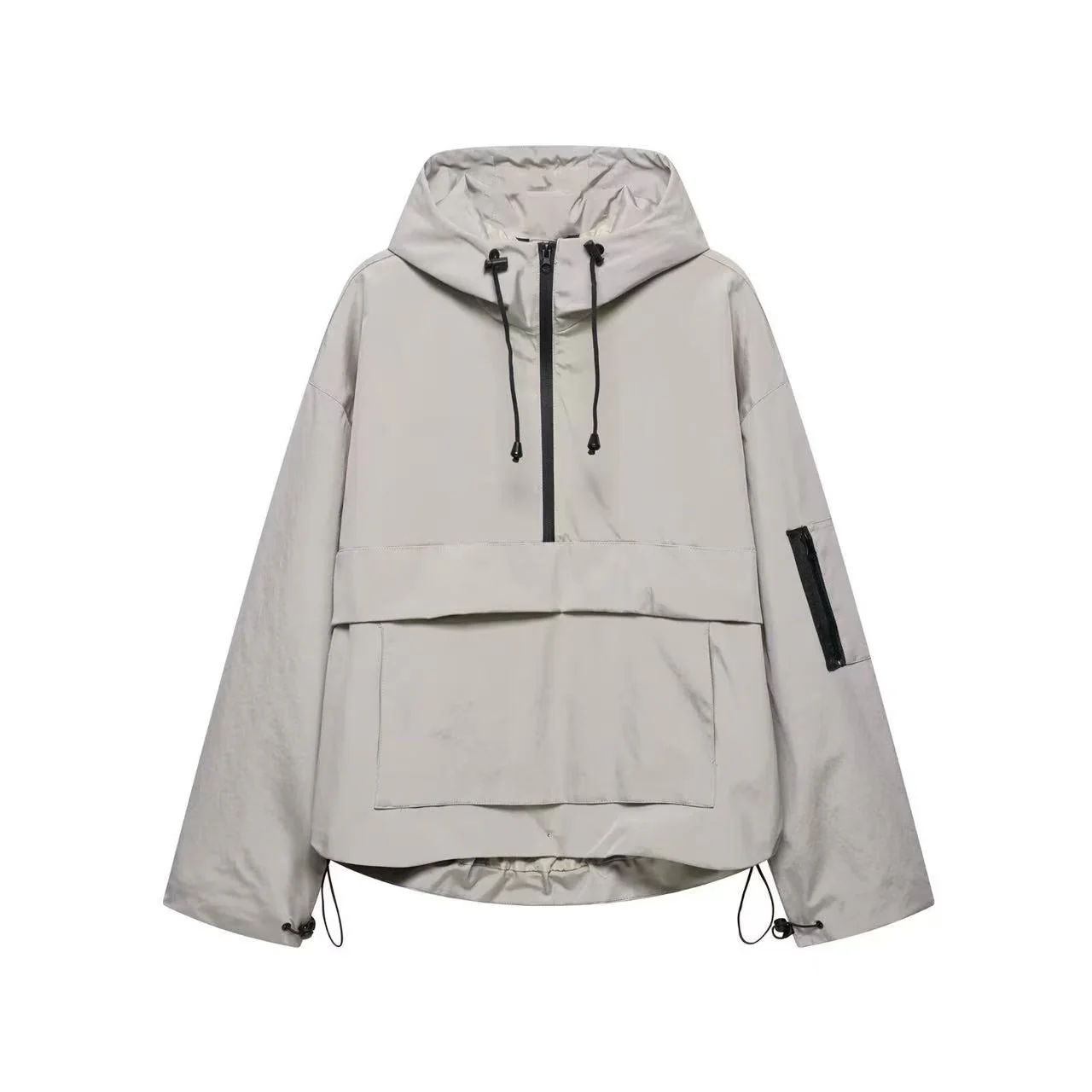 T588-928  Casual sports style semi zipper assault jacket hoodie hooded - Image 6