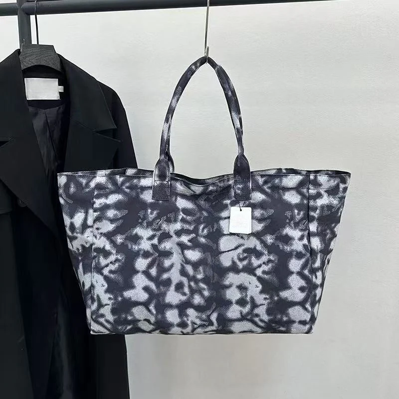 T588-938 Single shoulder canvas tote bag with large capacity outdoor pattern