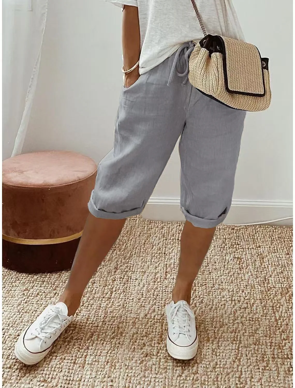 T588-950  Women's elastic drawstring pants - Image 2