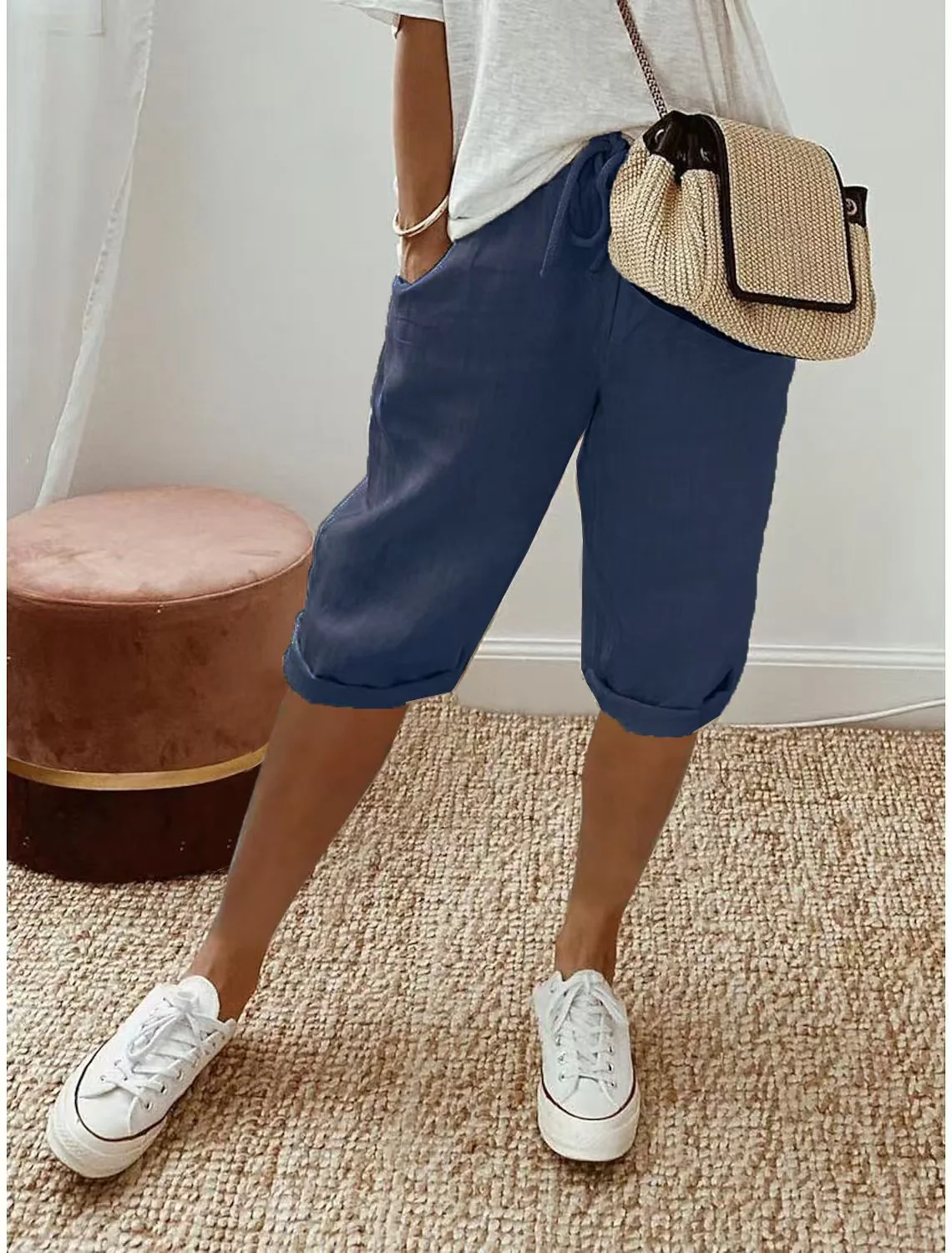 T588-950  Women's elastic drawstring pants - Image 9