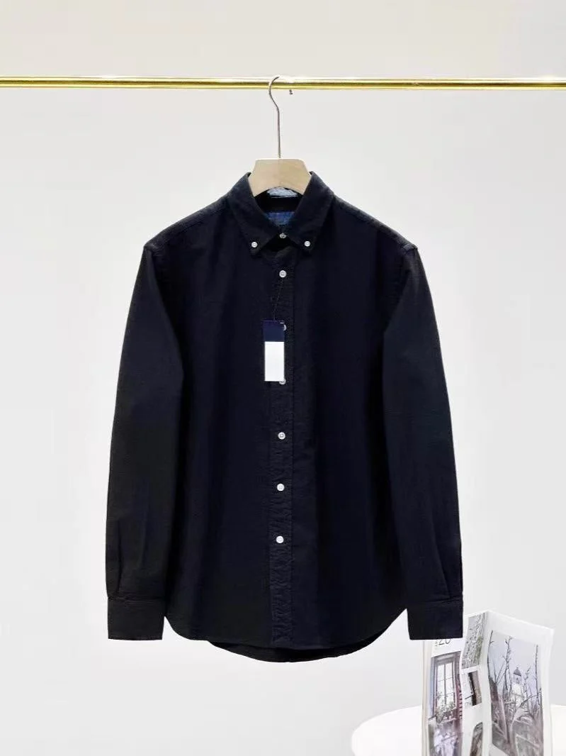 T588-962  Casual loose solid color long sleeved shirt - Image 3