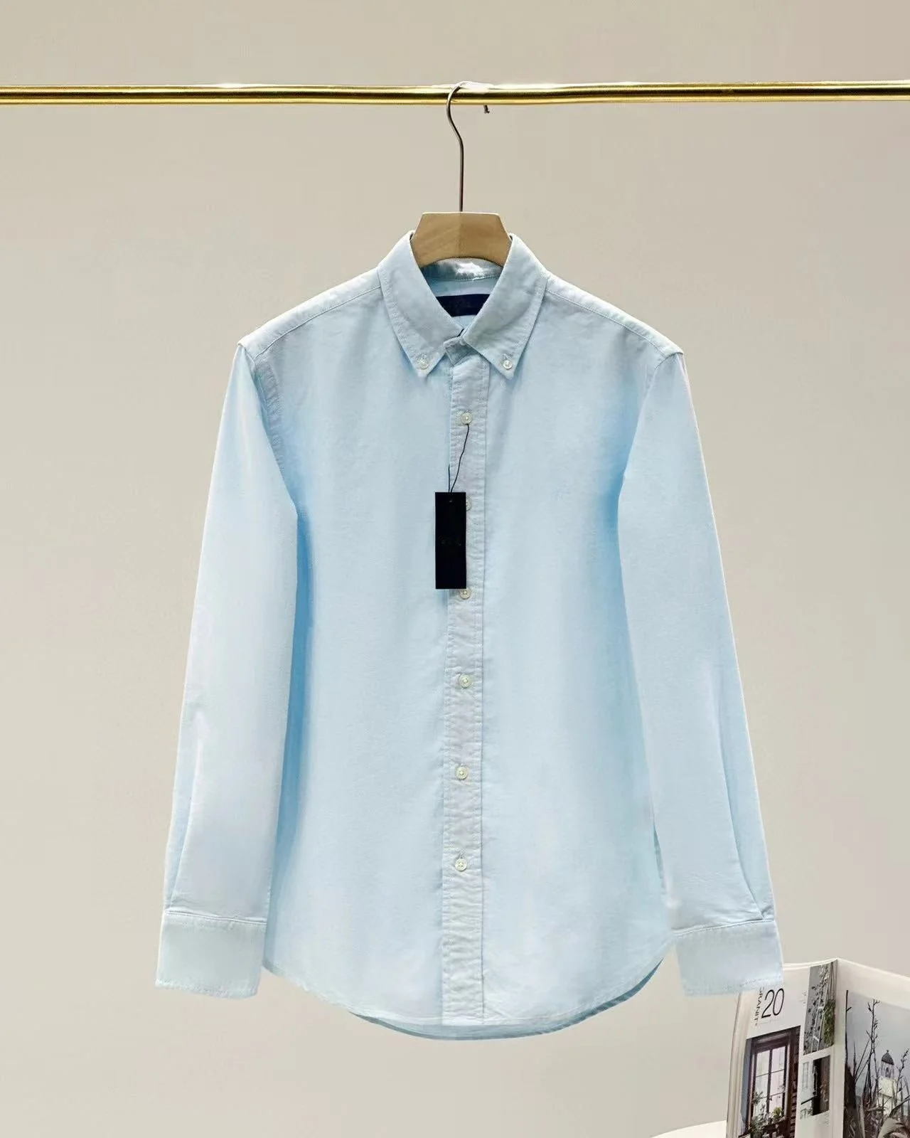 T588-962  Casual loose solid color long sleeved shirt - Image 4