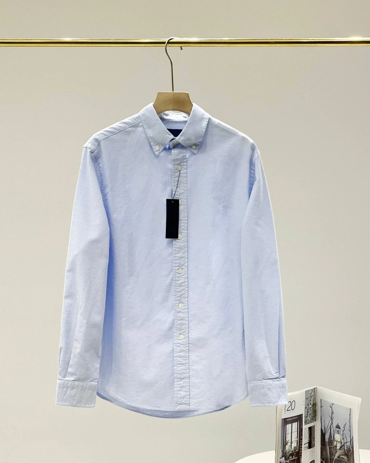T588-962  Casual loose solid color long sleeved shirt - Image 6