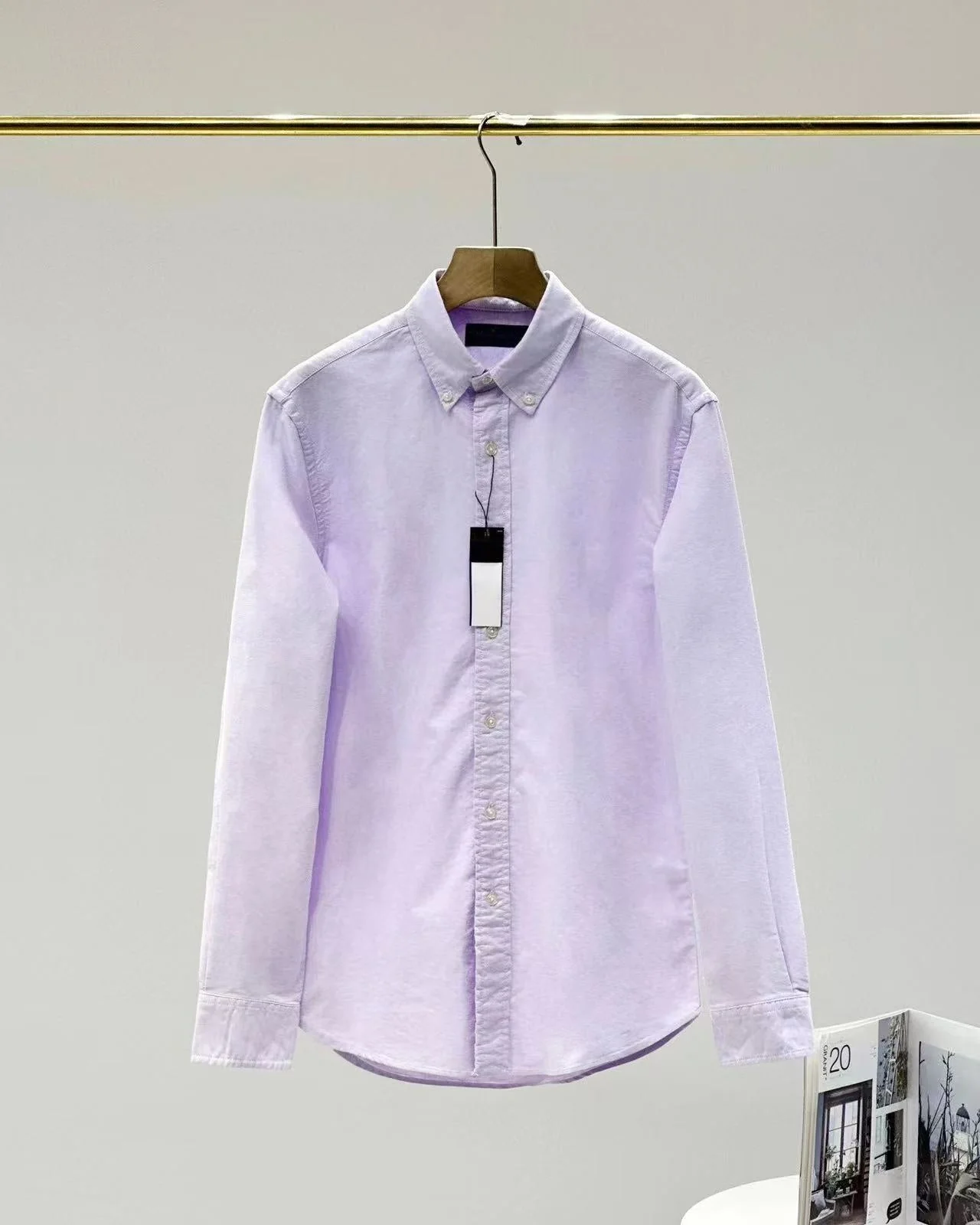 T588-962  Casual loose solid color long sleeved shirt - Image 7