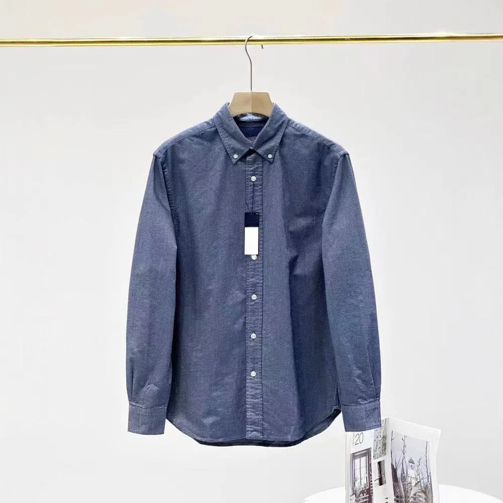 T588-962  Casual loose solid color long sleeved shirt - Image 8