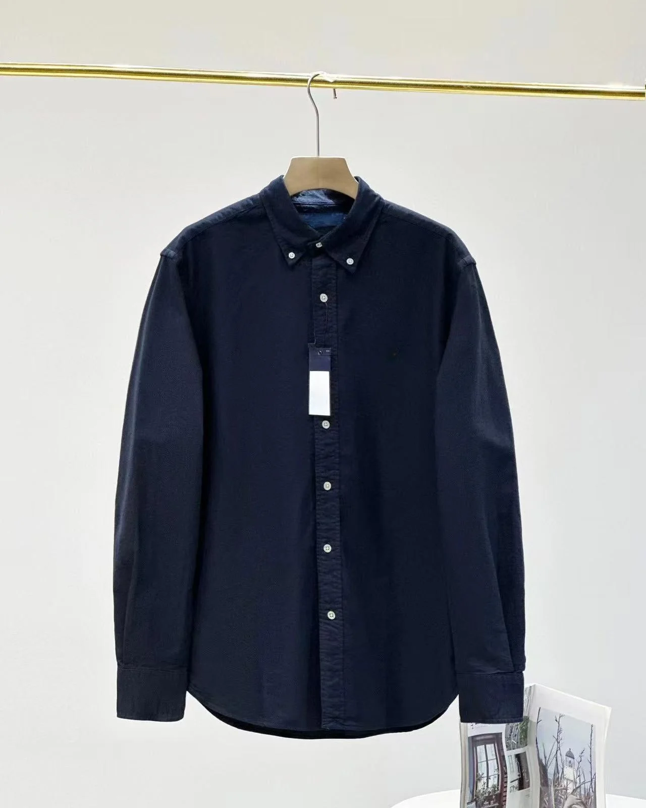 T588-962  Casual loose solid color long sleeved shirt - Image 9