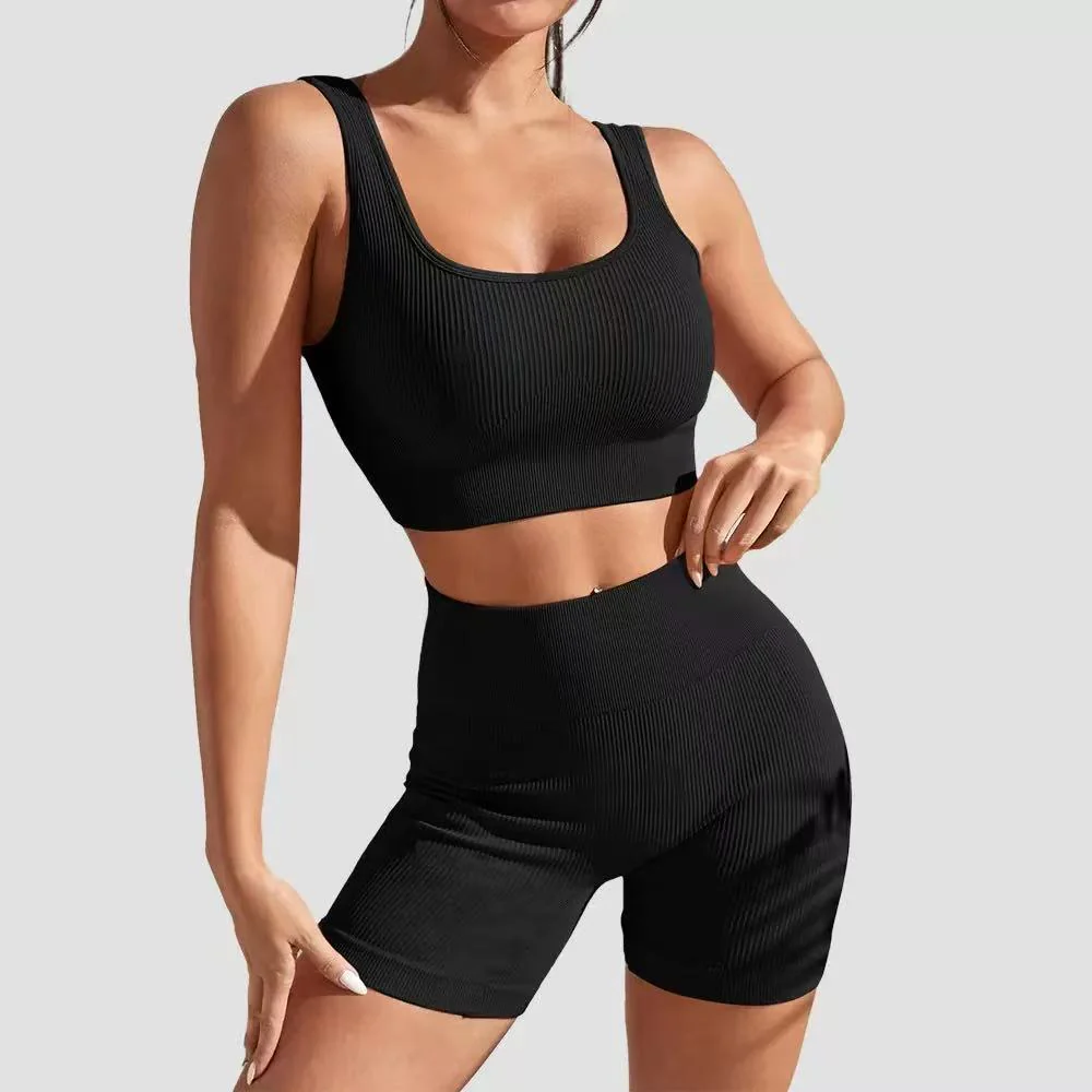 T588-976  Colorful shorts vest set yoga set - Image 6