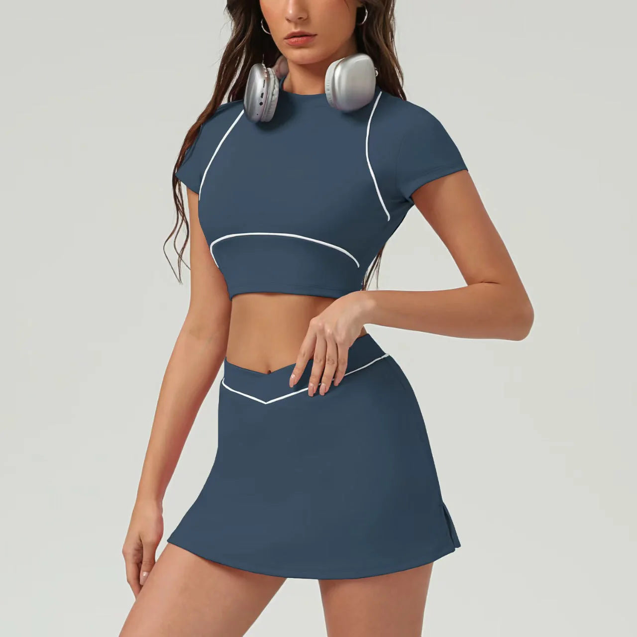 T588-985 Tennis sports suit, casual outdoor quick drying yoga - Image 2