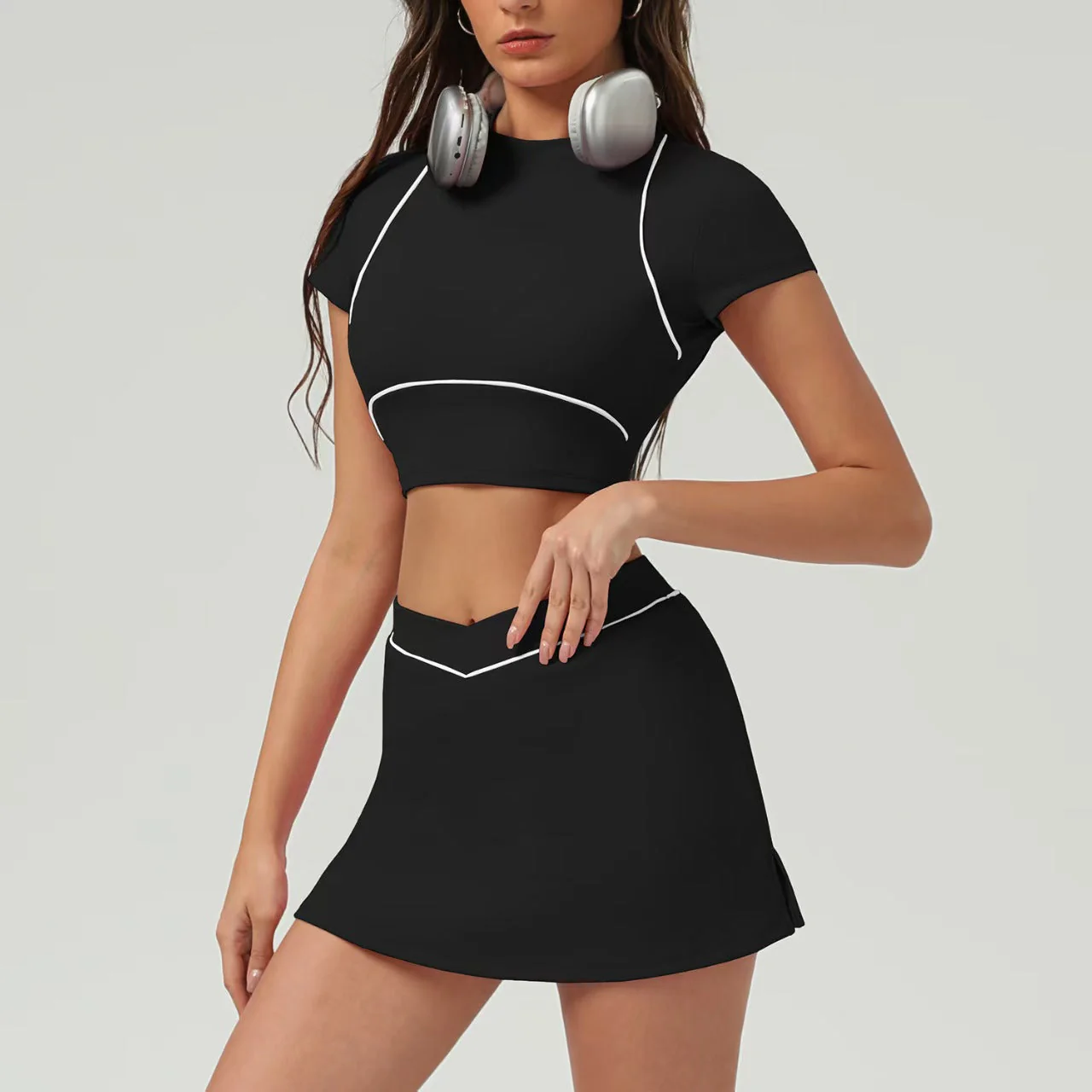 T588-985 Tennis sports suit, casual outdoor quick drying yoga - Image 4