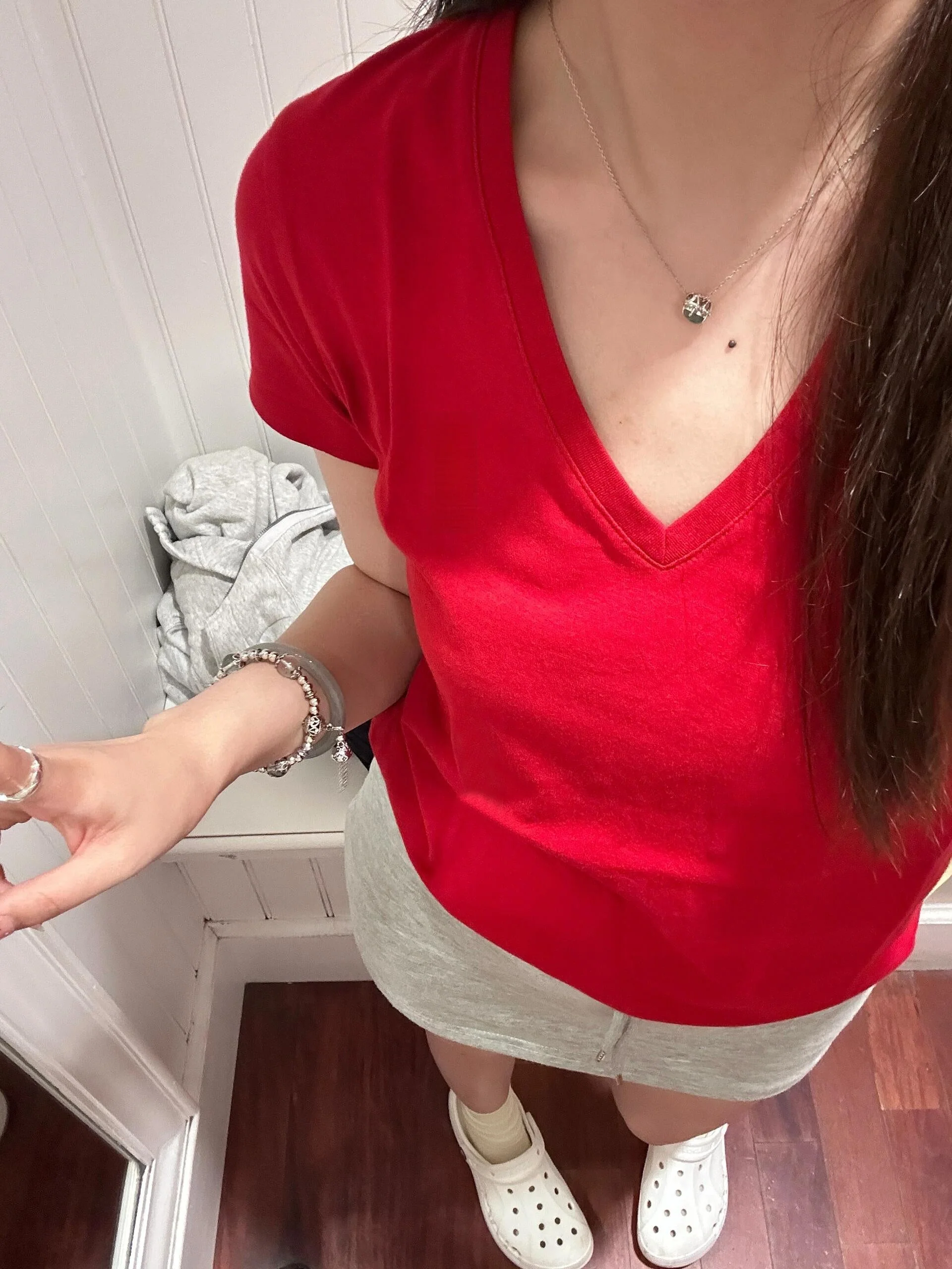 T588-990  Thin short sleeved casual V-neck - Image 6